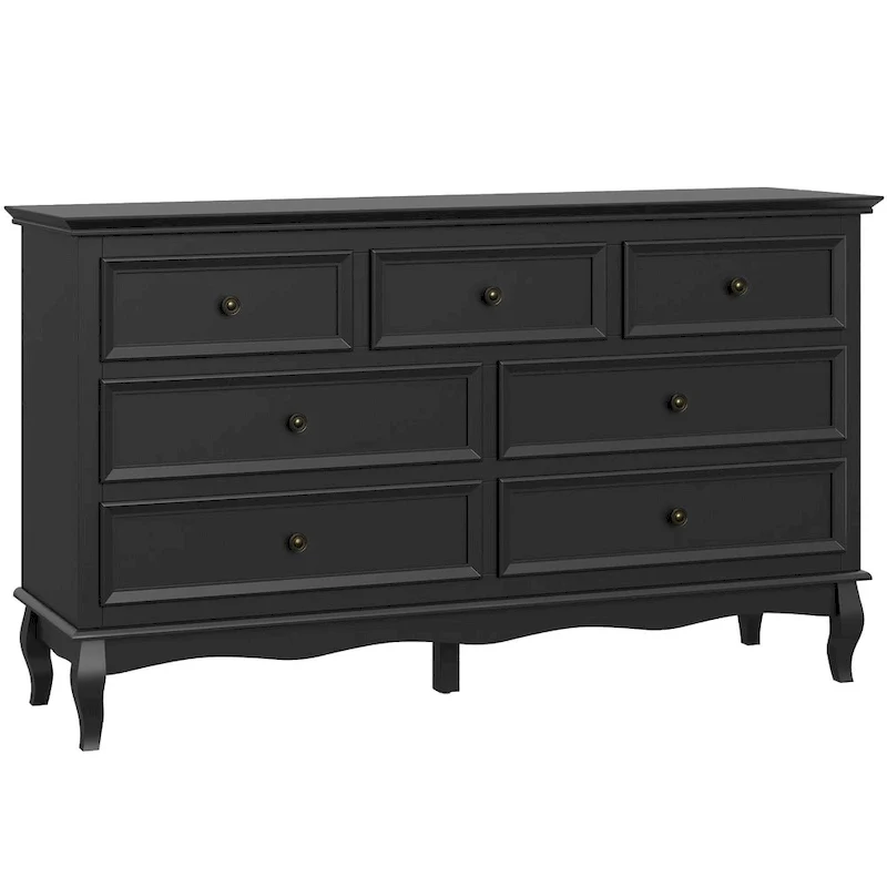 White 7-Drawer Dresser, Shabby Chic Style, Single User