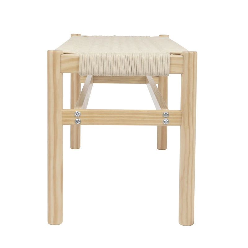 Fernway Solid Wood and Woven Rope Entryway Bench - 43.3 L x 15.0 W x 18.0 H