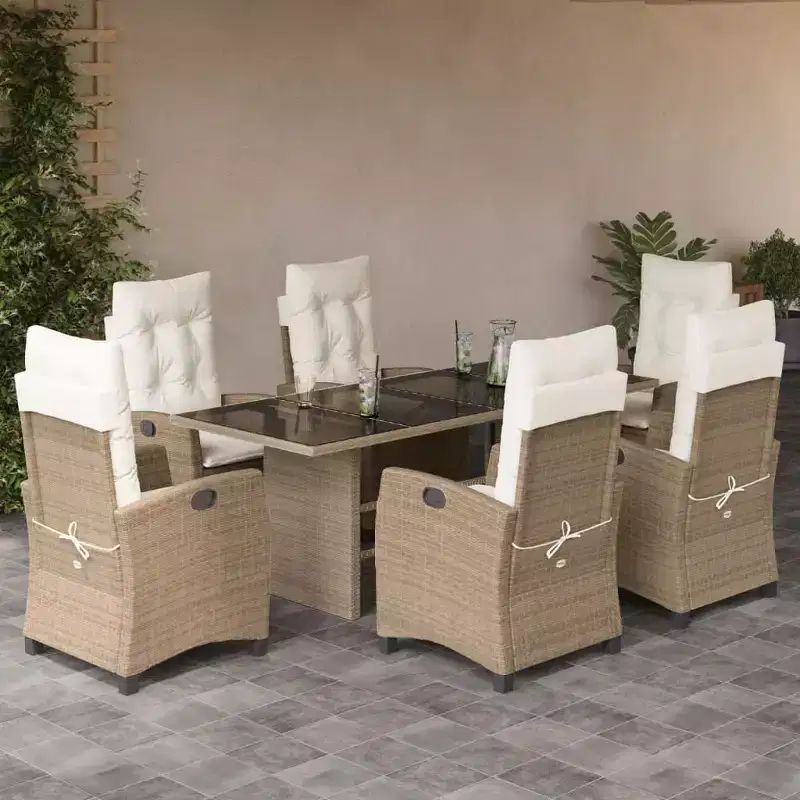 vidaXL Patio Dining Set with Cushions in Various Colors