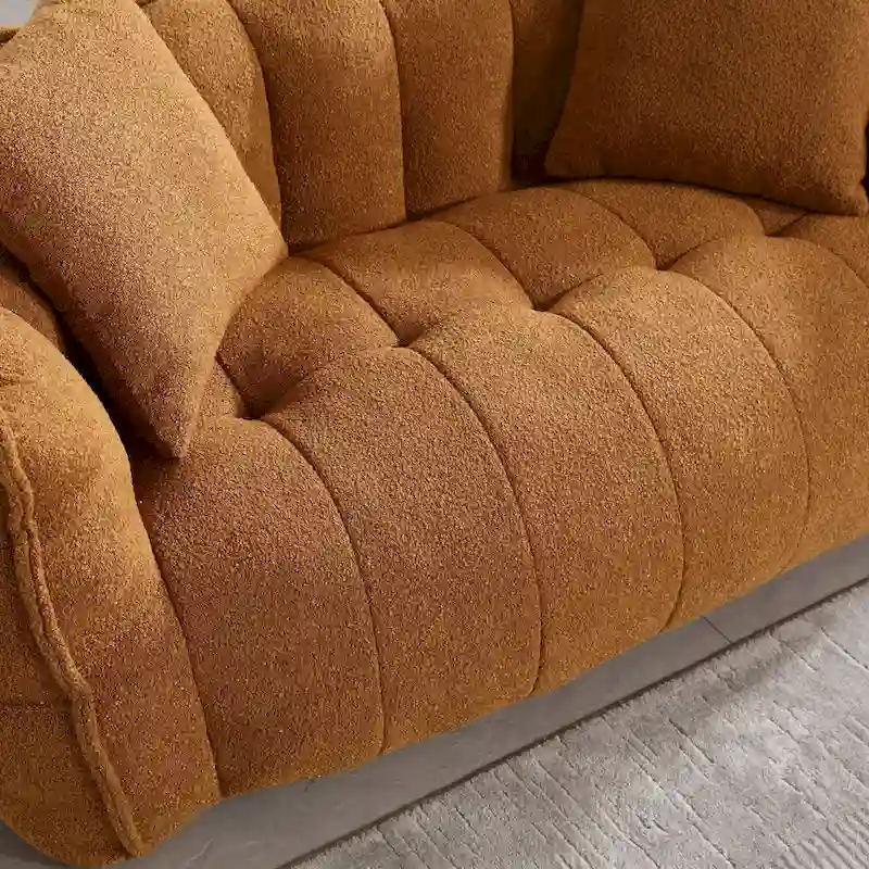 Yellow Modern 65 Chenille Loveseat