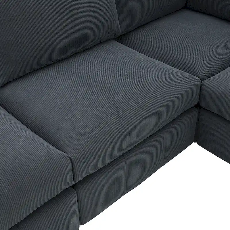 93Modern Sectional Sofa with Vertical Stripes