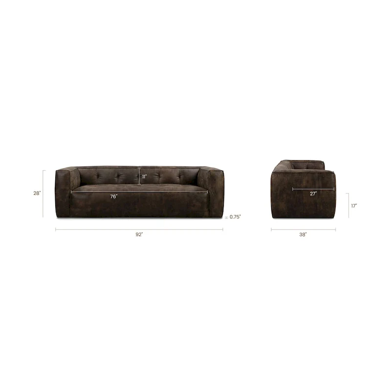 Capa 92 Sofa - Full Grain Genuine Italian Leather