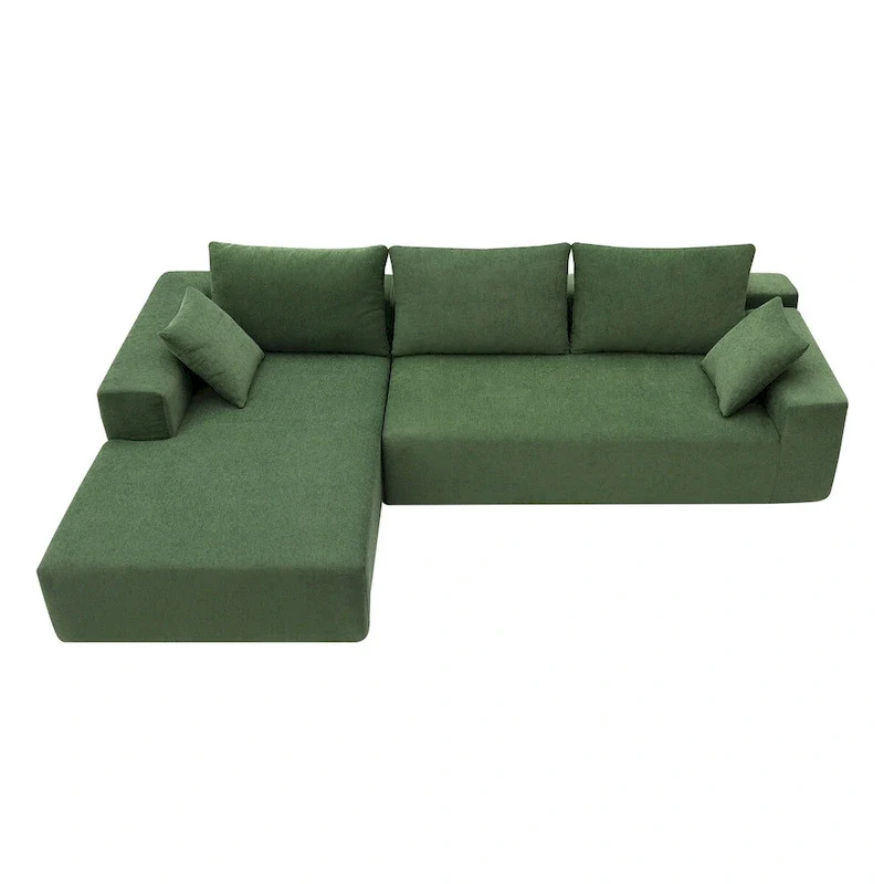 109*68  L-Shape Modular Sectional Living Room Sofa Set Couch Upholstered Sleeper Sofa Free Combination