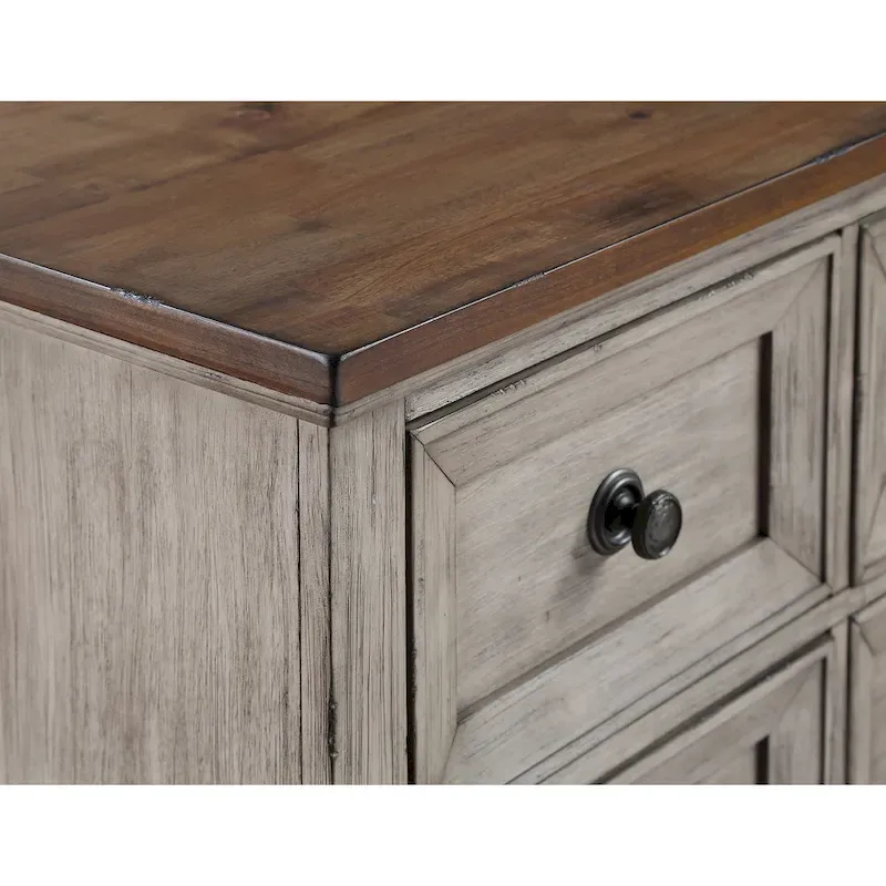 New Classic Furniture Mecklin Cream and Brown 5-Piece Bedroom Set with 2-Nightstand