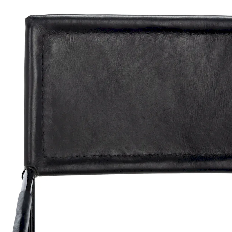 SAFAVIEH Bernardine Leather Dining Chair (Set of 2) - 21.7 W x 19.7 L x 31.9 H - 22Wx20Dx32H