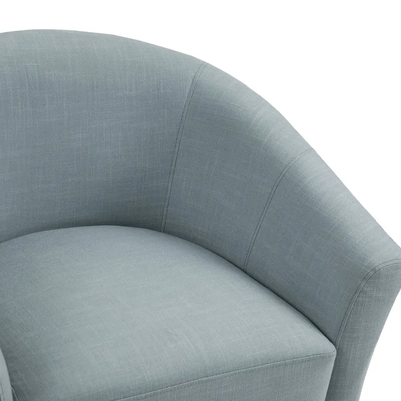 Upholstered Modern Barrel Accent Chair with Wood Legs