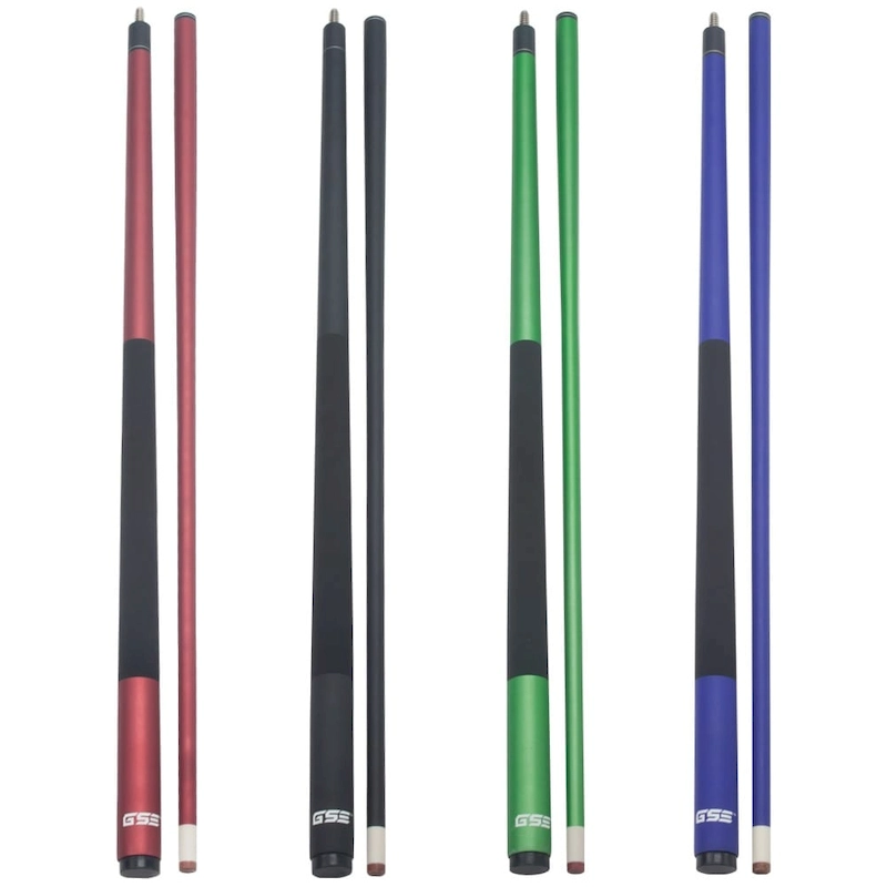 GSE Set of 4 Matte Fiberglass Graphite Composite Billiard Pool Cue Sticks. 58 2-Piece Pool Cue Set for House or Commercial Use
