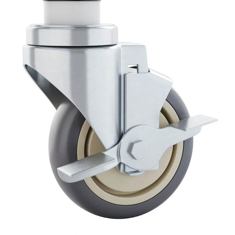 Set of 4 Commercial Heavy Duty Casters with 2 Swivel Casters, 2 Locking Casters