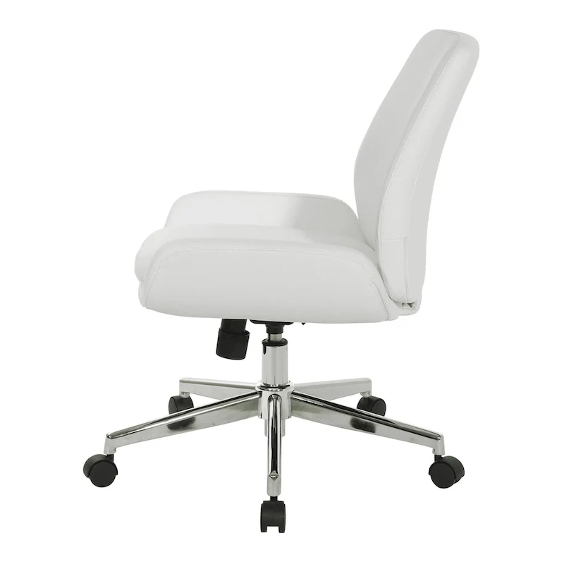 Office Chair with Faux Leather and Chrome Finish Base