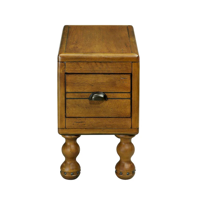 Solid Wood Rectangle End Table with Drawer