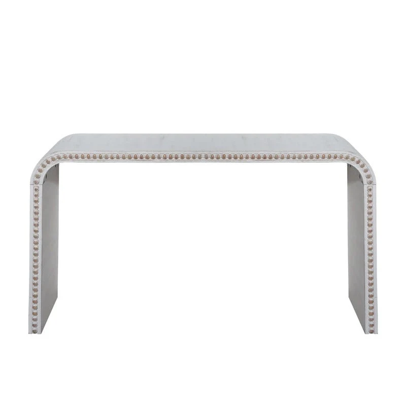 59 Entryway Table, Curved Waterfall-style Table,Console Table with Wood Beads