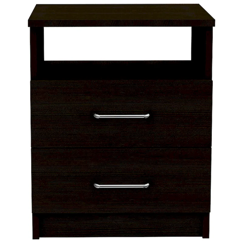 FM Furniture Oklahoma Nightstand with Two Drawers, and One Shelf