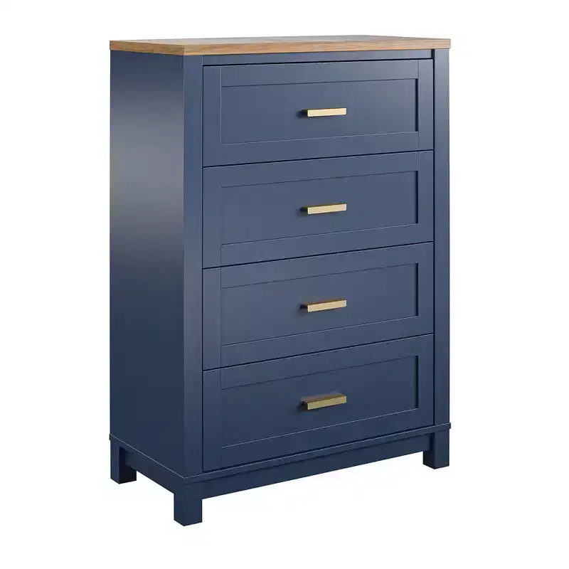 Armada 4-Drawer Dresser, Navy with Walnut Top