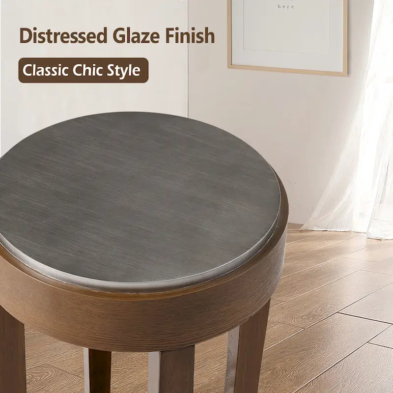 COSIEST 2-Tier Round Accent End Table with Shelf