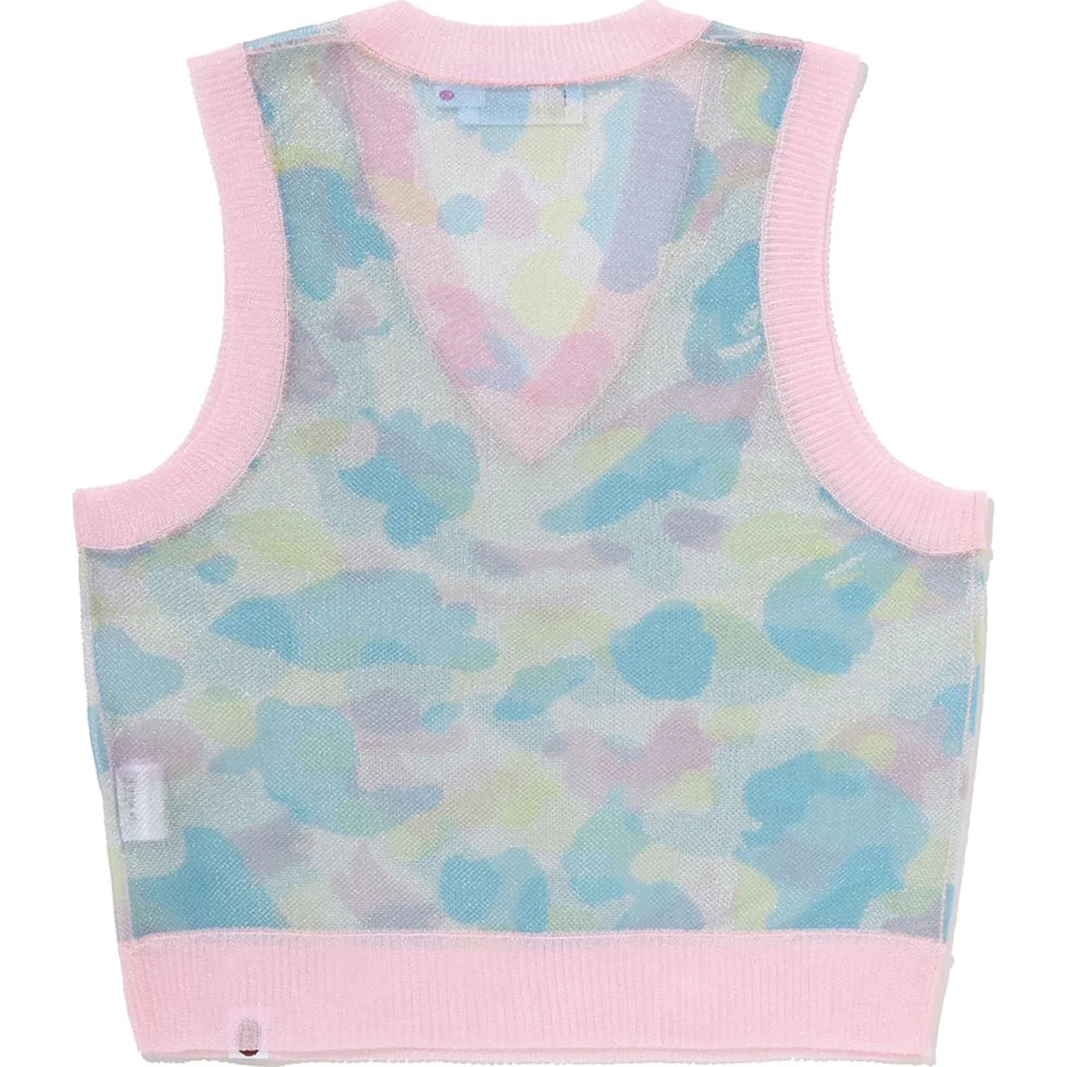 NEW MULTI CAMO METALLIC CROPPED KNIT VEST LADIES