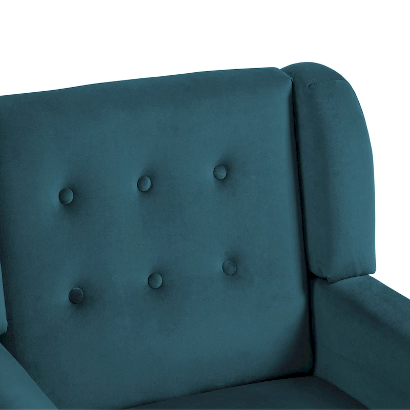 Velvet Upholstered Armchair Tufted Accent Chair