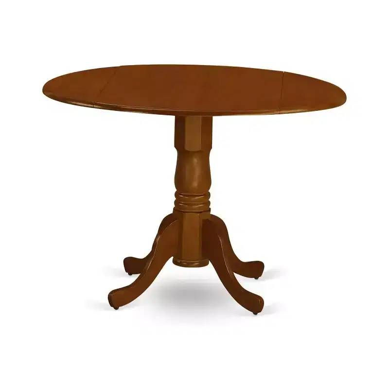 HomeStock 3-Piece Round Black & Cherry Finish Solid Wood Top Dining Table with 2 Chairs
