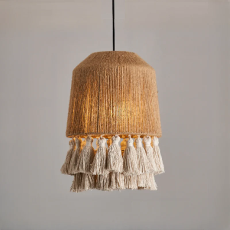 Oriental Dome Rope Shade Pendant Light for Dining Room