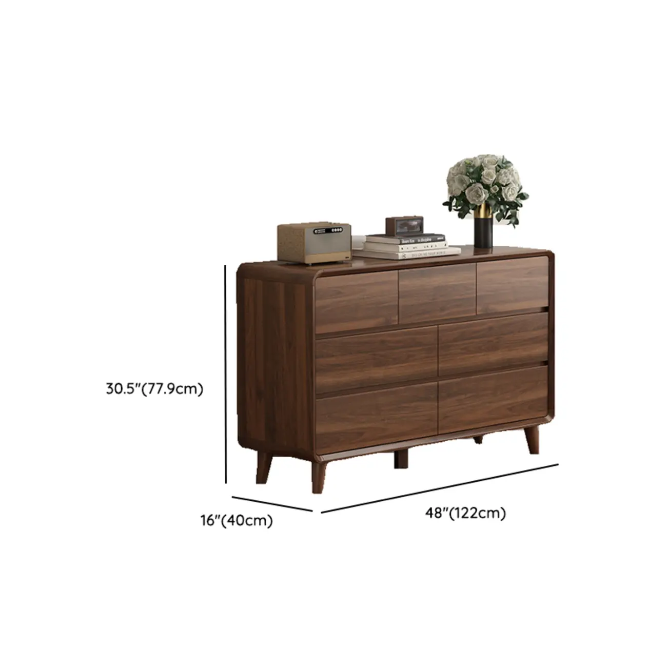 3 Tiers Rustic Square Brown Wood Dresser