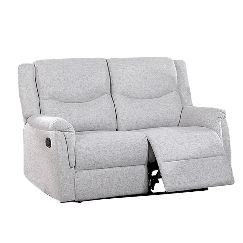 Burlap-Like-Fabric Upholstered Manual Motion Reclining Loveseat