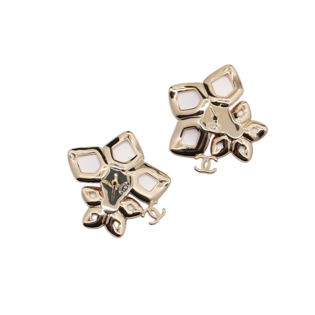 CCE398 Chanel Pink Flower earrings - ccjewelryacc