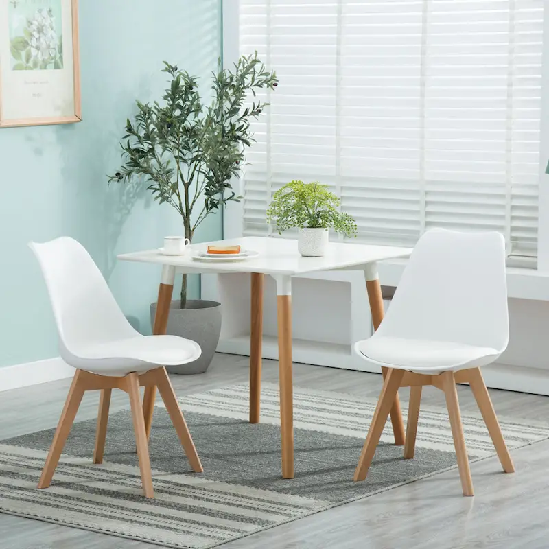 Dining Chairs Wooden Desk Chairs No Wheels Set of 2