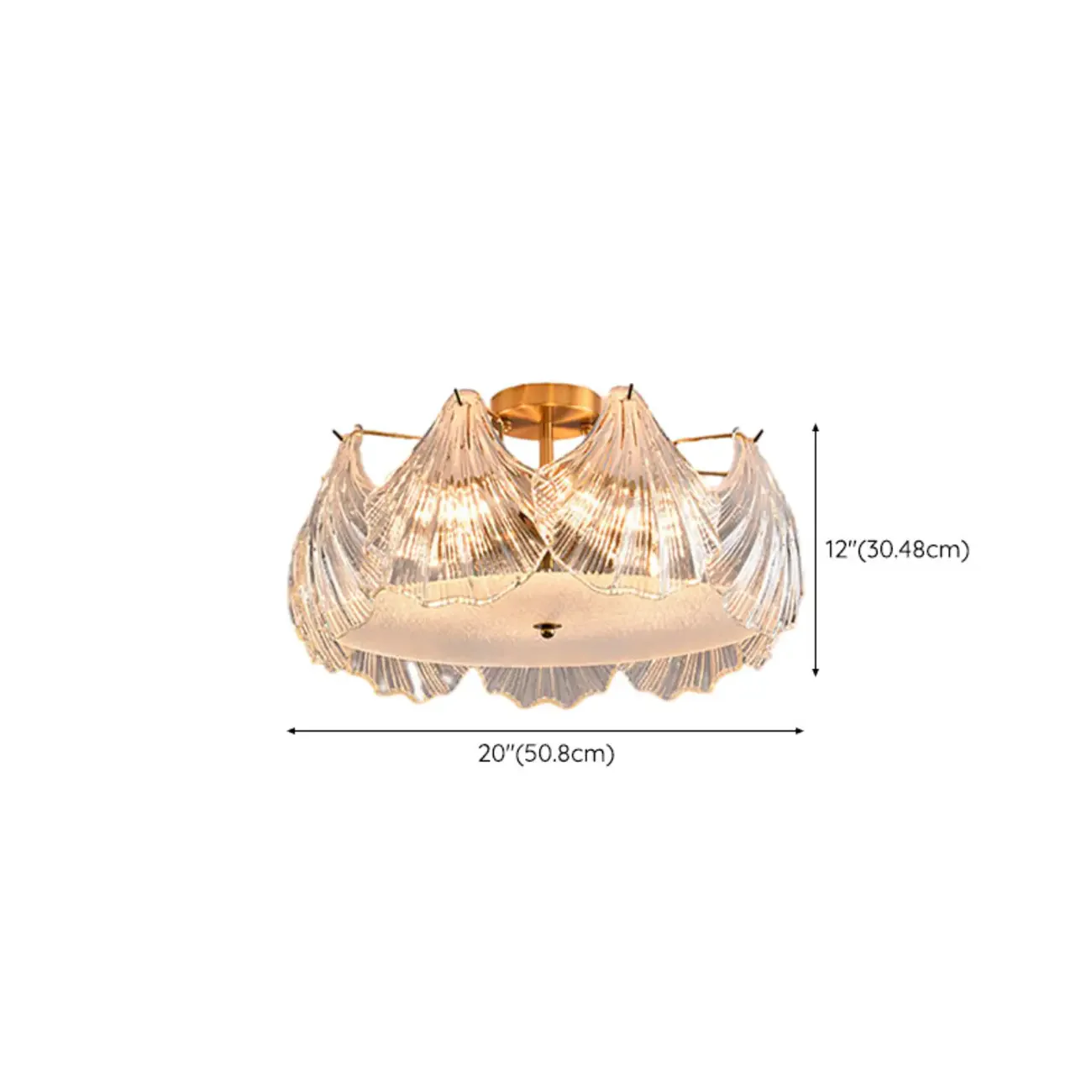 Luxury Living Room Ceiling Light with Glass Shell Shade