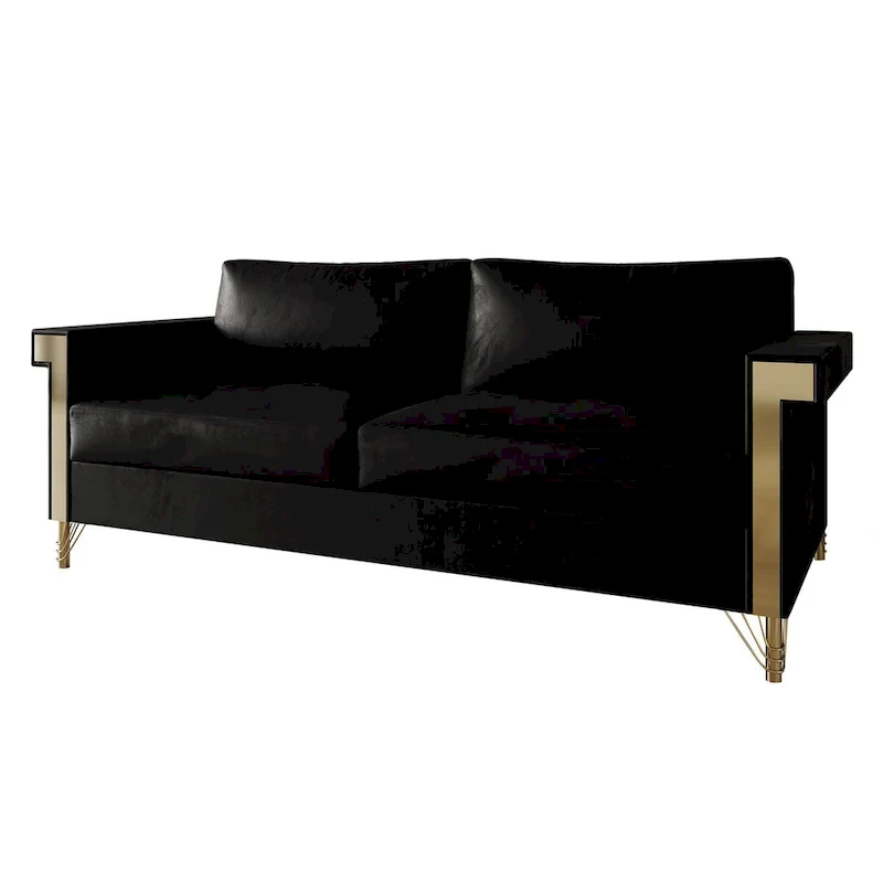 Glam Velvet Upholstered 2-Piece Living Room Set