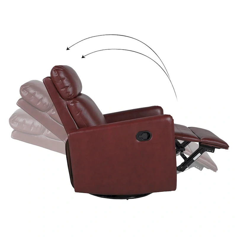 Leather Manual Swivel Recliner