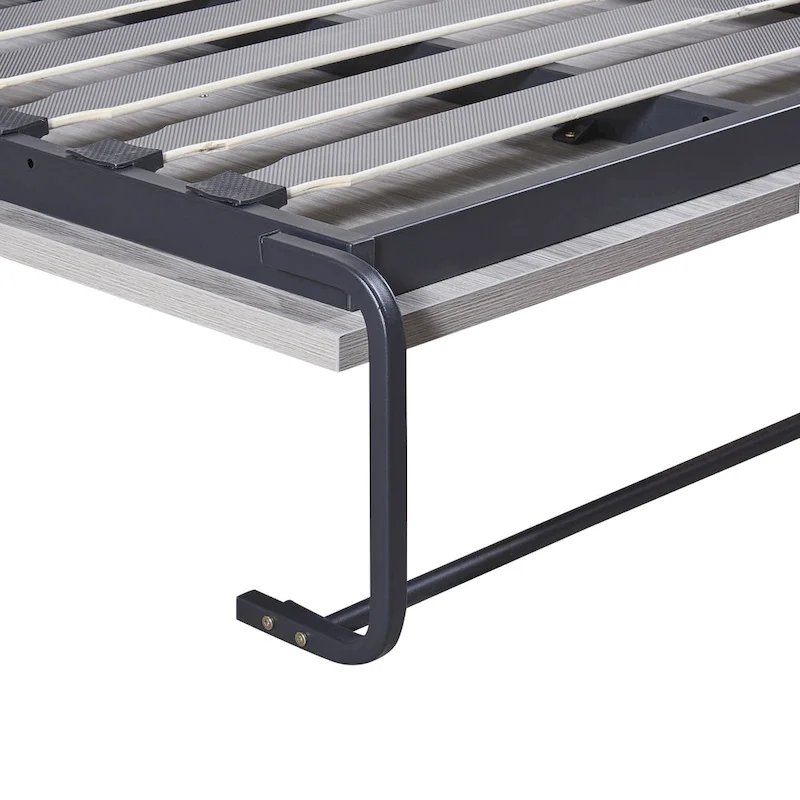 Gray Fold-Down Murphy Bed with Integrated Cabinet – Modern Style, Twin / Full, Sleeps 1