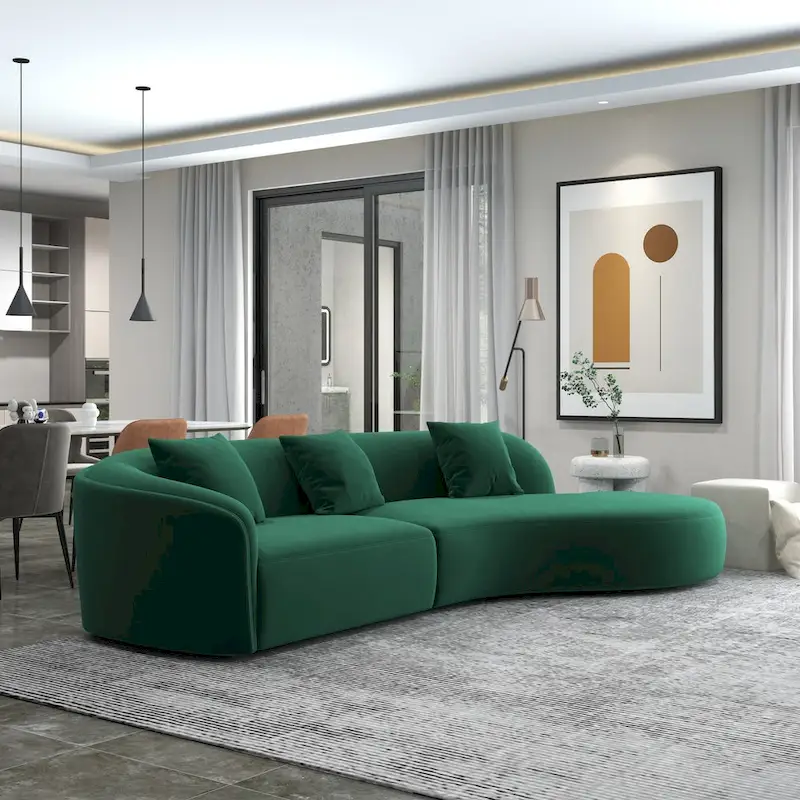 Style Luxury Modern Velvet Curved Sofa