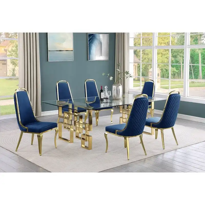 Best Quality Furniture Big Glass Table Dining Sets