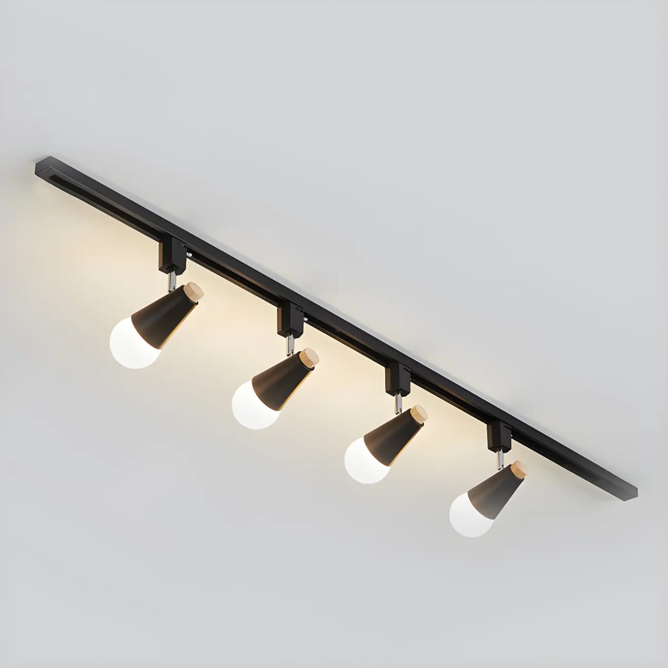 4-Light Modern Conical Adjustable Semi Flush Track Light