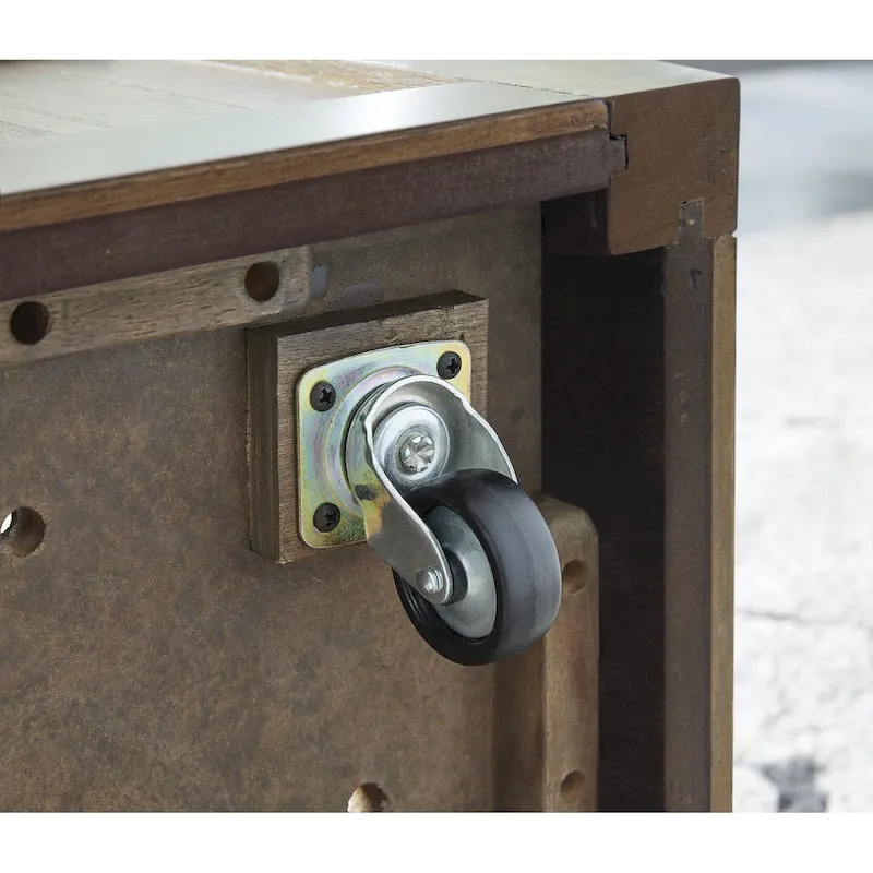 Signature Design by Ashley Boardernest Brown Coffee Table with 4 Stools - 40W x 40D x 18H