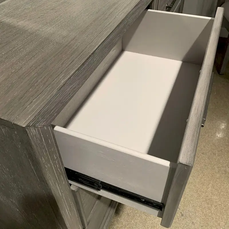 Ennesley Gray Wood Bedroom Furniture with Upholstered Panel Bed