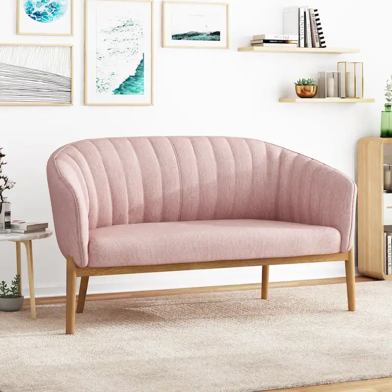 Galena Mid-century Modern Glam Loveseat by Christopher Knight Home