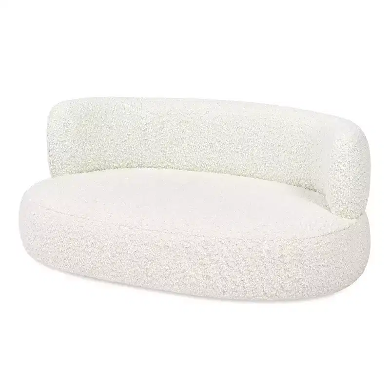 Shep 36 Curved Dog Sofa Bed, Medium, Ivory White Boucle