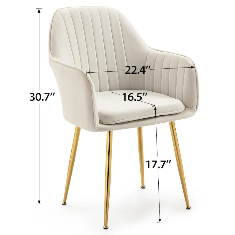 Upholstered Dining Chair (Set of 6) Velvet Accent Arm Chair