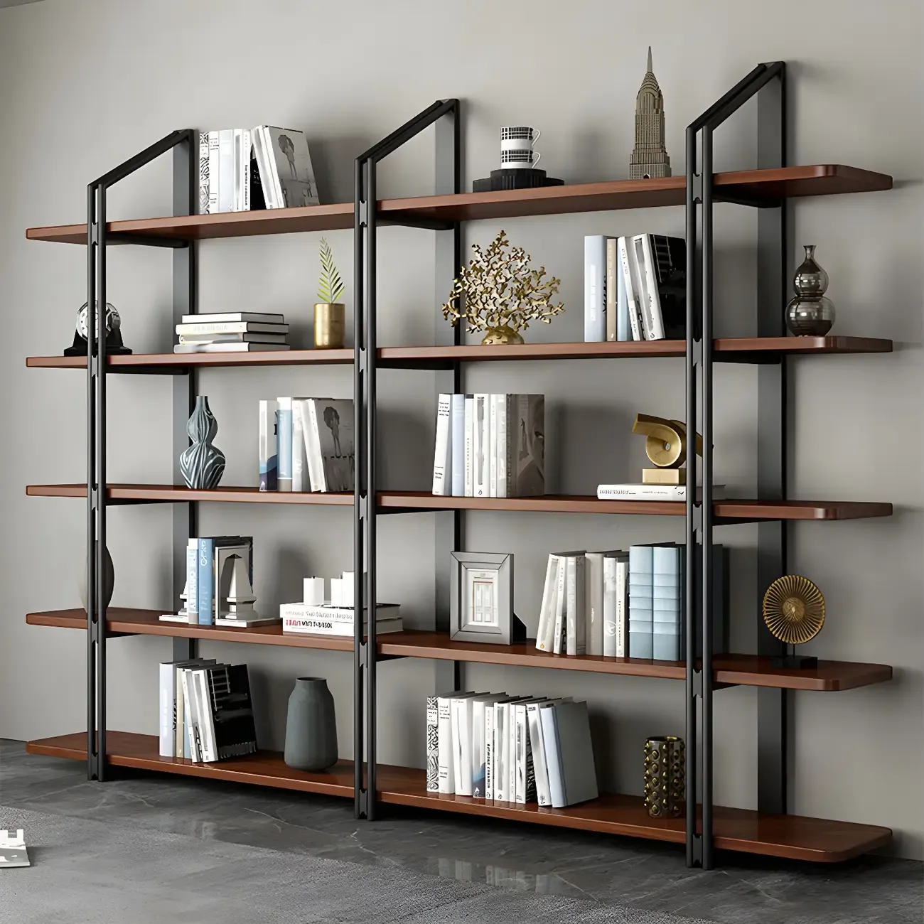 Etagere 5-Tier Pine Wood Open Display Bookcase
