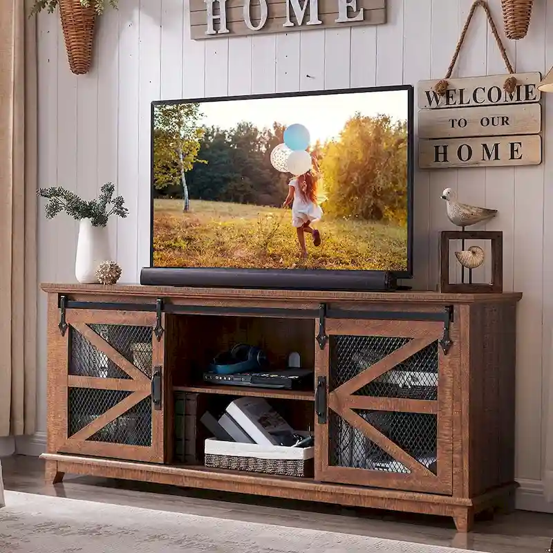 Industrial & Farmhouse TV Stand, Entertainment Center, TV Console