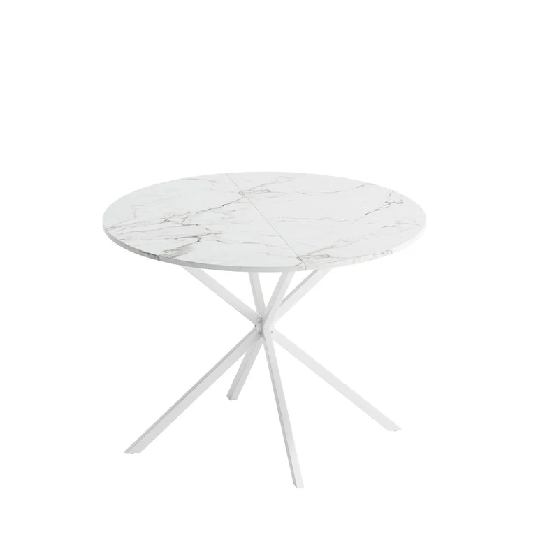 Modern Cross Leg Round Dining Table ,Two Piece Removable Top