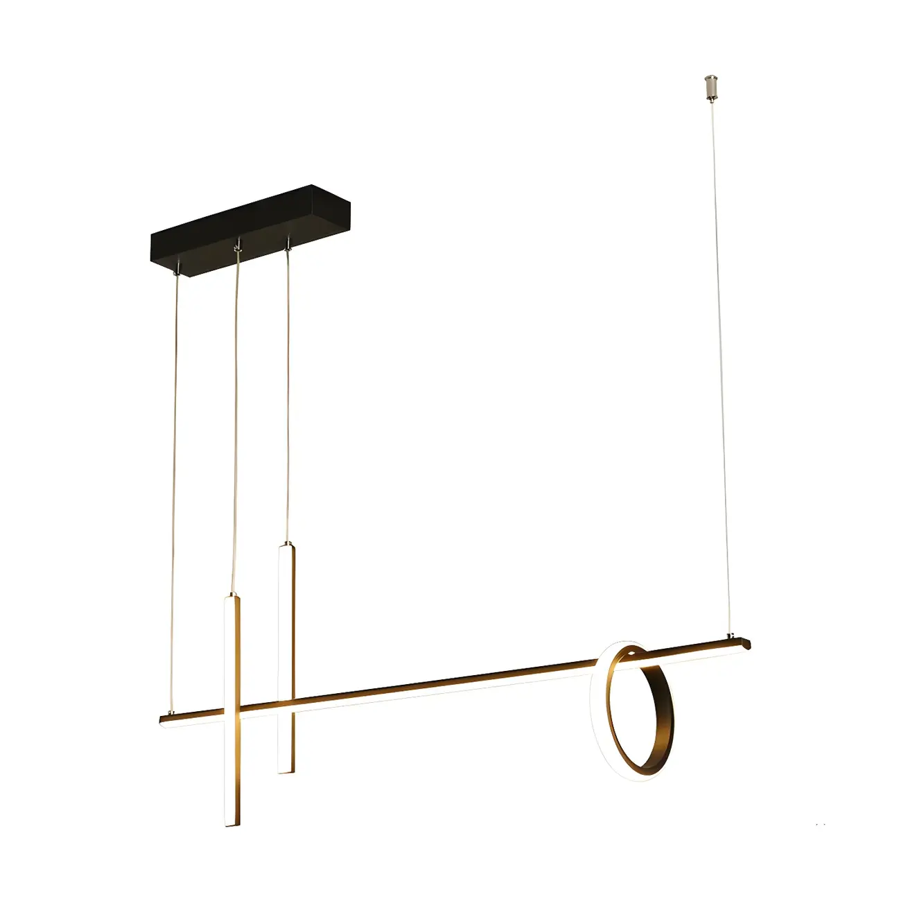 Modern Black LED Linear Kitchen Island Pendant Light