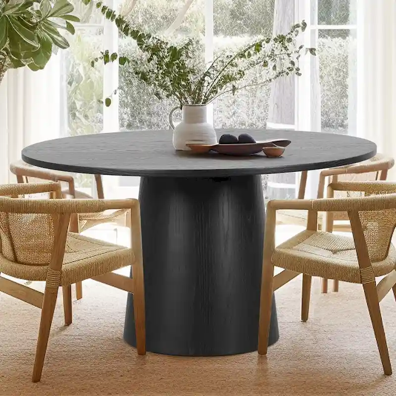 52   Solid Oak Round Pedestal Dining Table