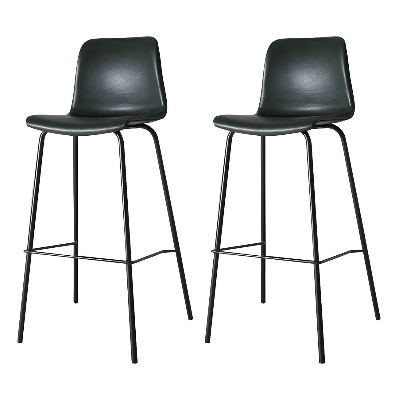 Brown Saddle Metal Frame Leather Counter Stools with Backs