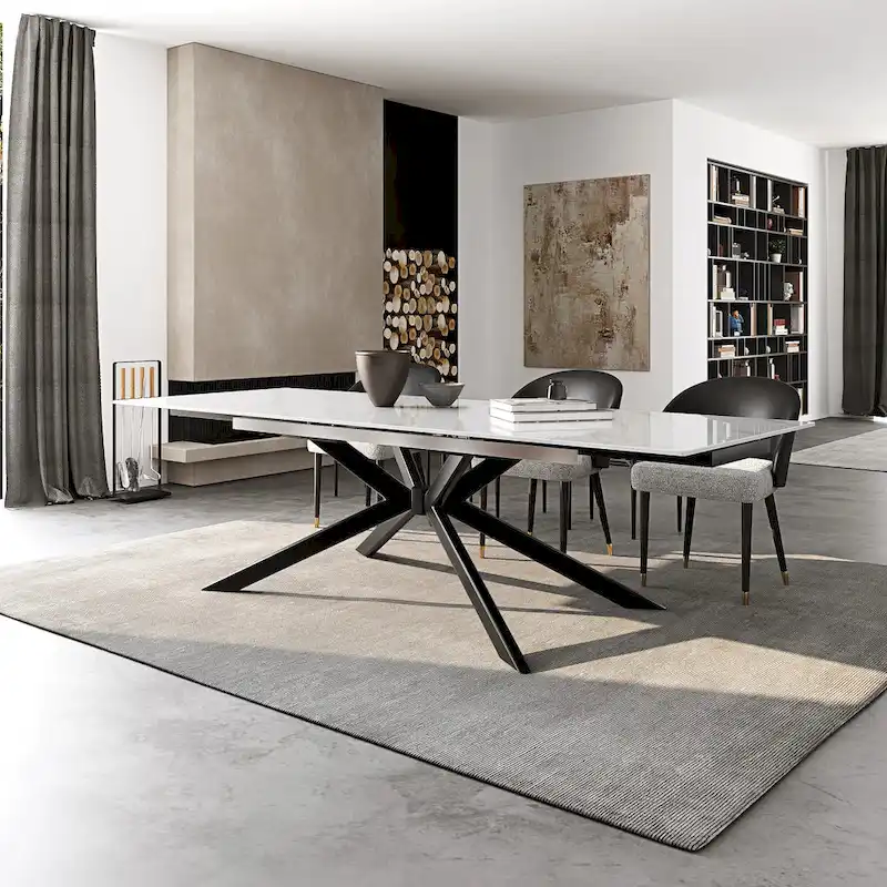 110.24  Extendable Rectangular Sintered Stone Dining Table - 78.74  to 110.24