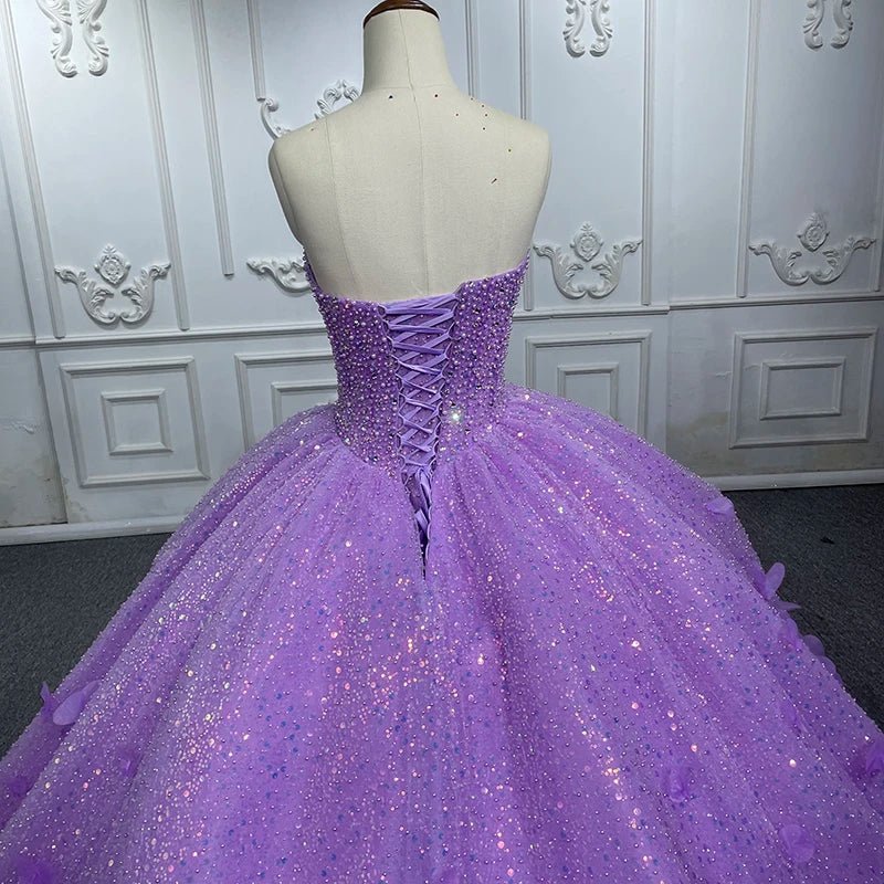 Quinceanera Dress Beading Appliques Strapless Sweetheart Ball Gown