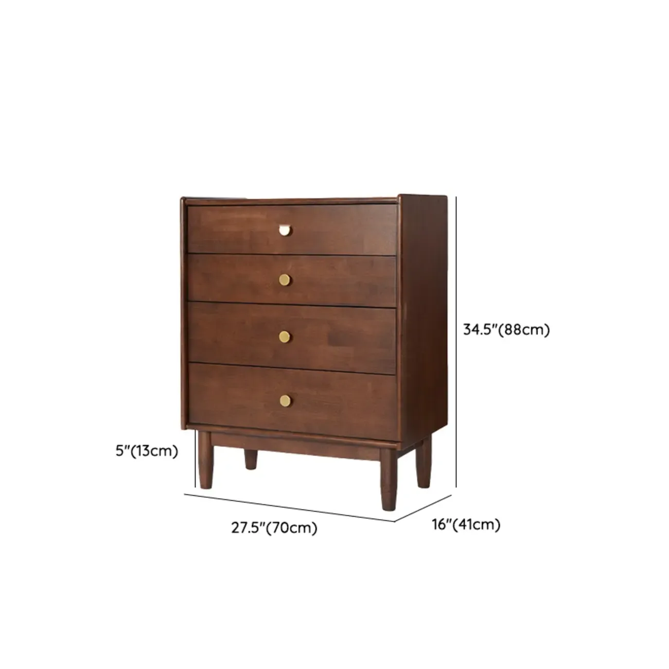 Traditional Brown Wooden Dresser with 6-Soft Closing Drawers