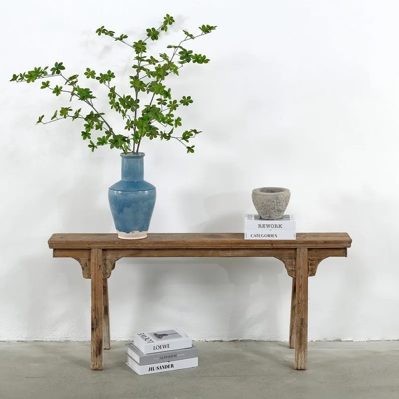Artissance Vintage Noodle Bench with Front Panel, Weathered Natural Wood Finish (Size & Finish Vary) - 57W x 6.2L x 22H