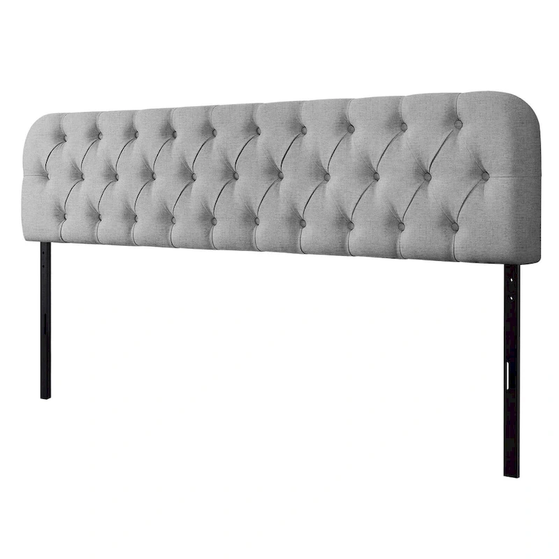 Button Tufted Upholstered Headboard Adjustable Height