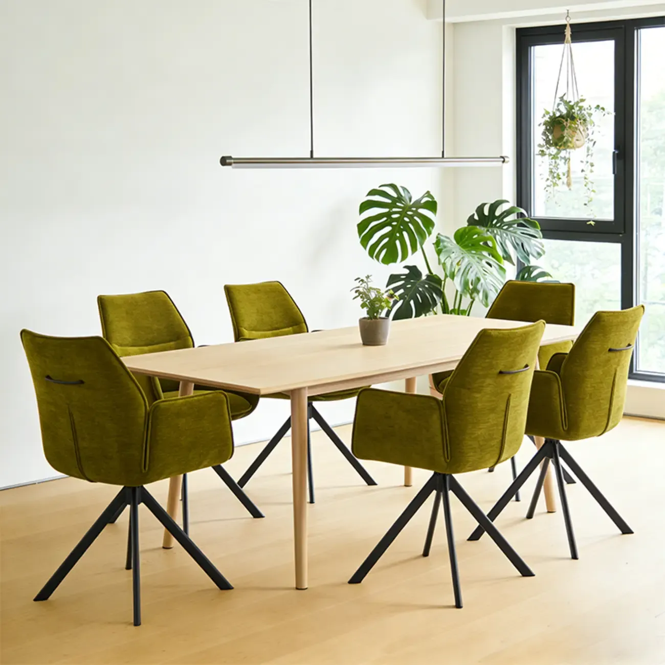 Swivel Modern Fabric High Back Upholstered Dining Chair